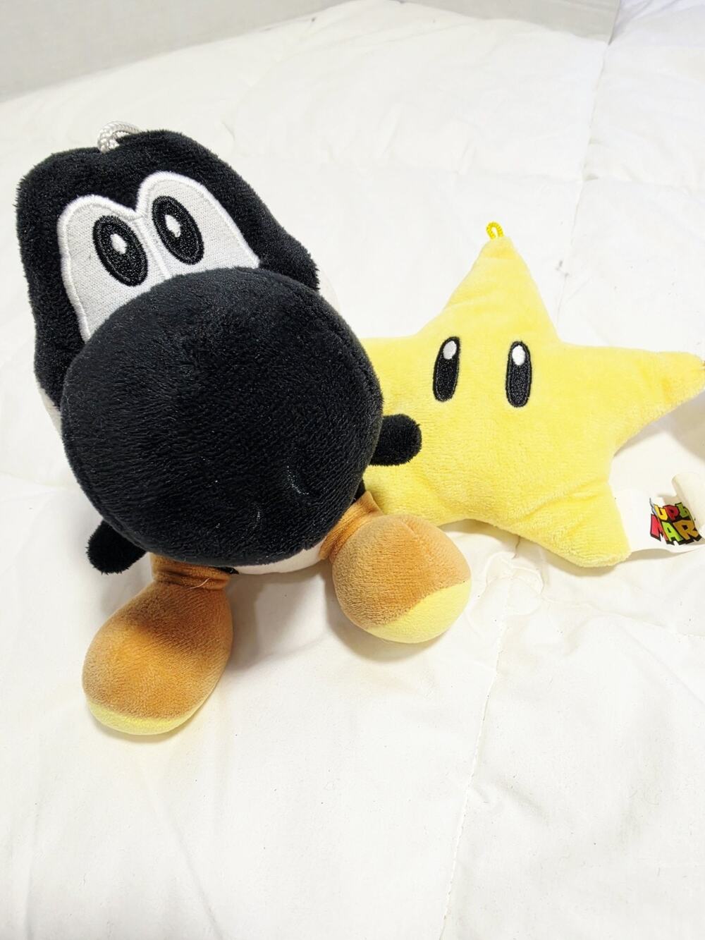Mario Bros. Yoshi Black Plush Star Nintendo Set Of 2 Limited Edition Hanging Dec